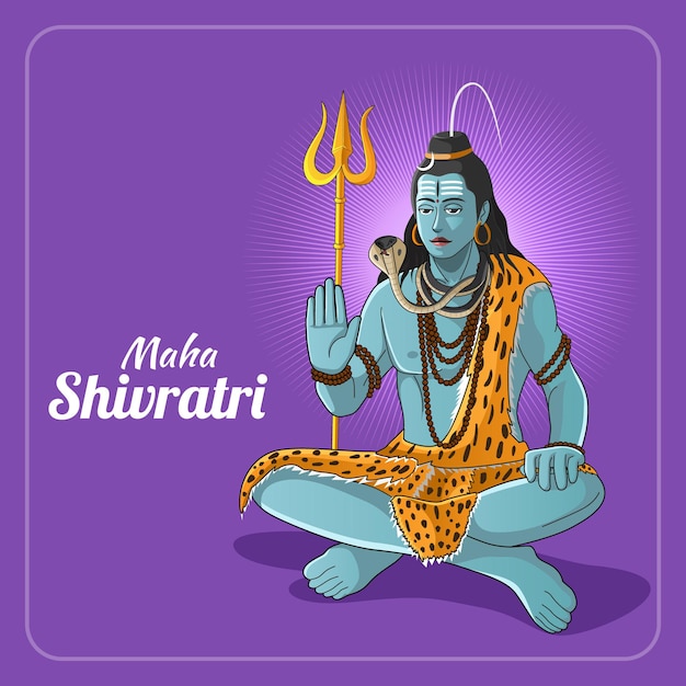 Maha Shivratri Celebration vector greetings card