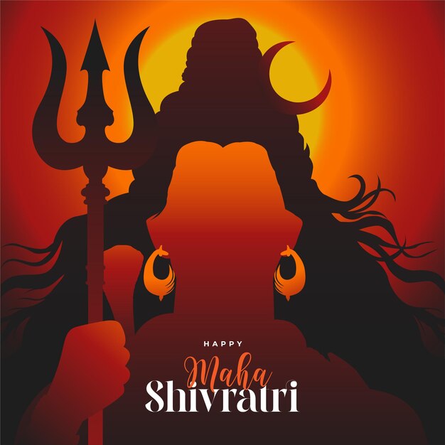 Vector maha shivratri festival vector background design template with lord shiva illustration