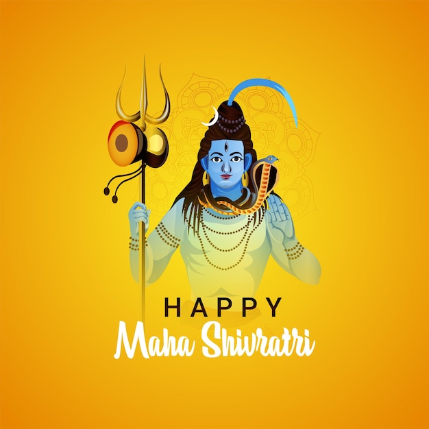 Maha shivratri indian hindu festival celebration card