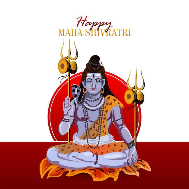 Maha shivratri indian hindu festival celebration card