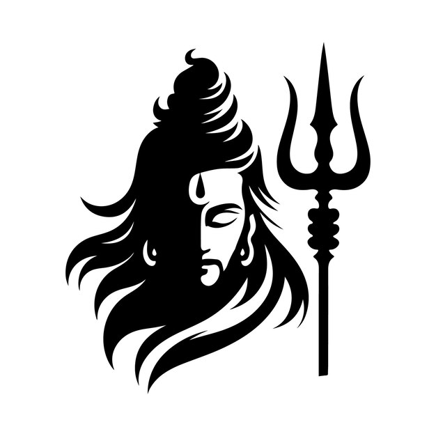 Vector mahadev silhouette vector illustration art