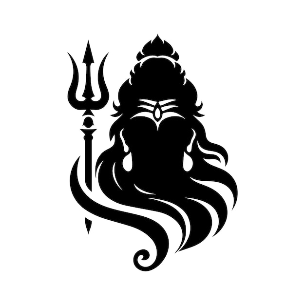 Vector mahadev silhouette vector illustration art