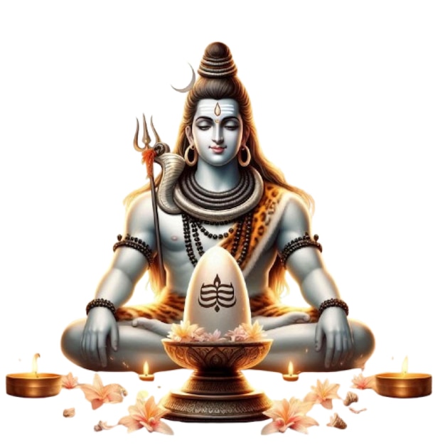 Vector mahadevs shivratri celebration with lord shiva and the shivling