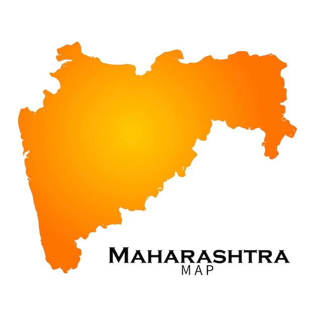 Maharashtra State Map Administrative Division of India Vector