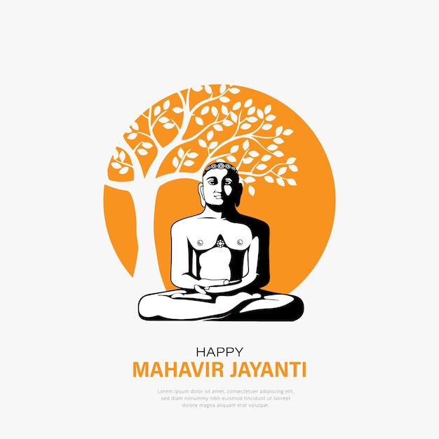 Mahavir Jayanti Concept Flat Poster the Birth of Mahavir