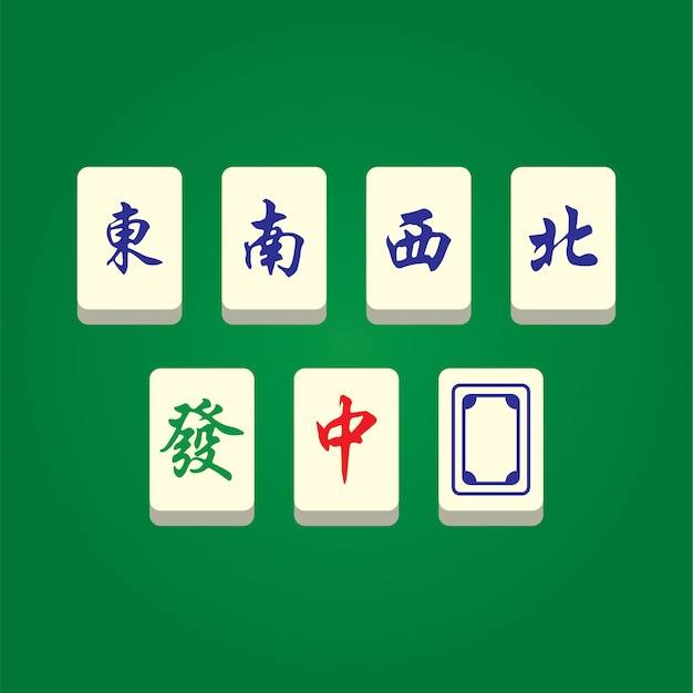 Mahjong icon vector illustrator