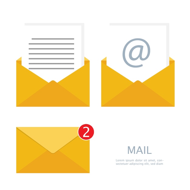 mail e-mail set vector