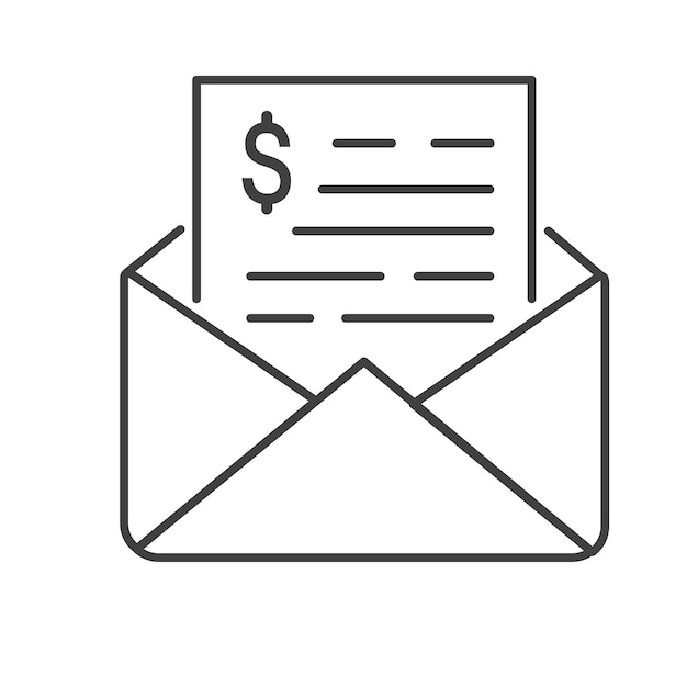 Mail Invoice Vector Icon Design