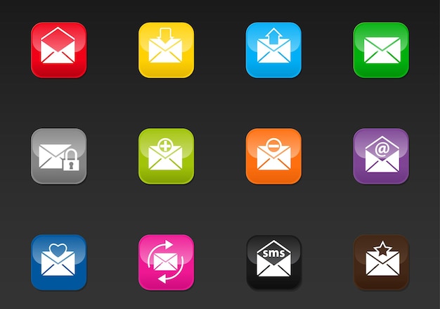 Mail professional web icons for your design