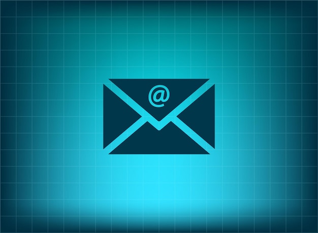 Mail symbol Vector illustration on blue background Eps 10