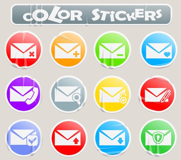 Mail vector icons for user interface design