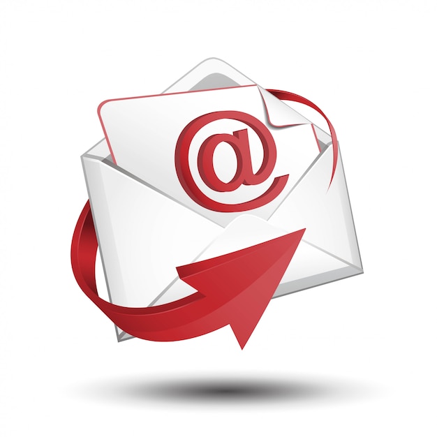   mail with red arrow