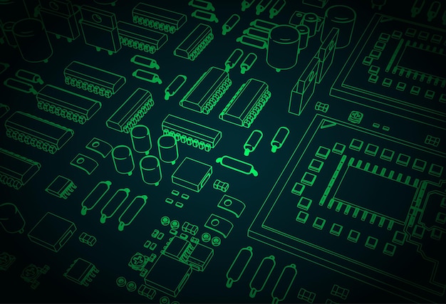 Vector mainboard closeup