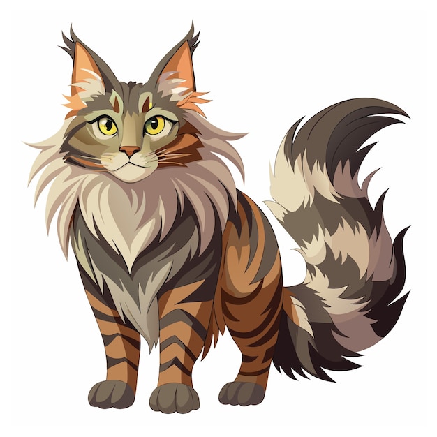 Maine Coon Cat in Vector set