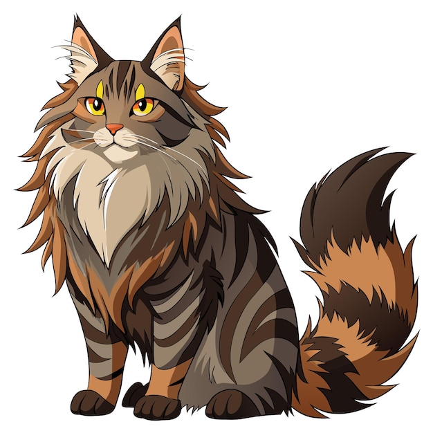 Maine Coon Cat in Vector set