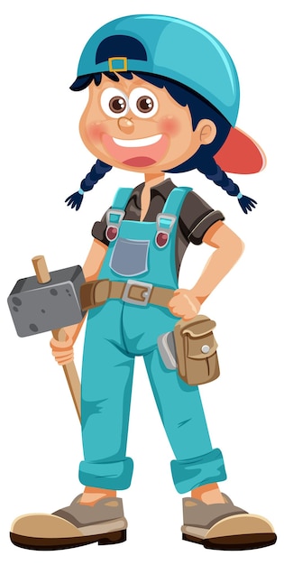 Maintenance girl cartoon character