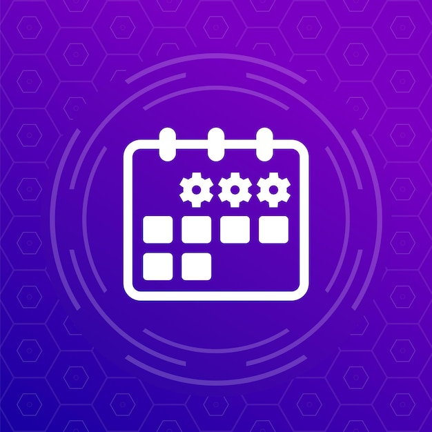 Maintenance schedule icon with calendar vector