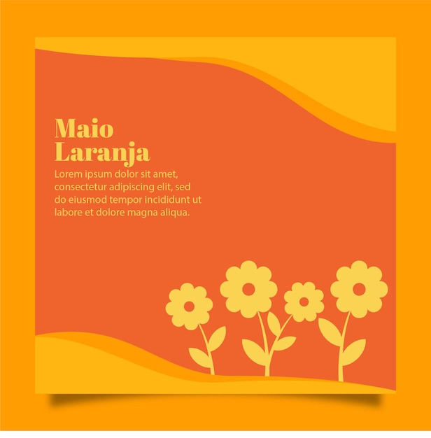 Maio laranja campaign against violence research of children 18 may day vector Vector