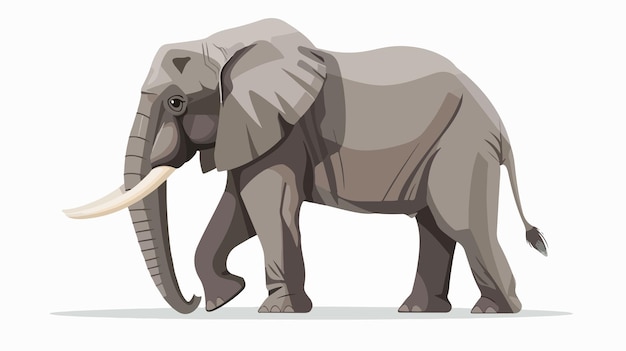 Vector majestic african elephant walking in gray tone