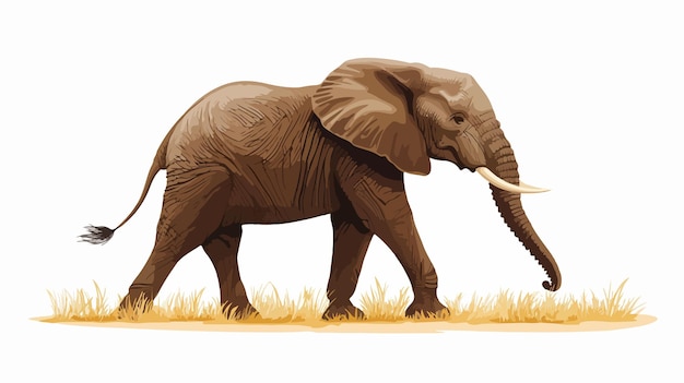 Vector majestic african elephant walking in the wild in kenya