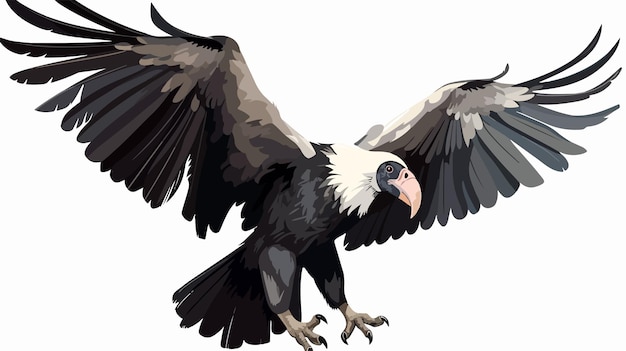 Majestic Andean Condor Cartoon Illustration in Vector Format