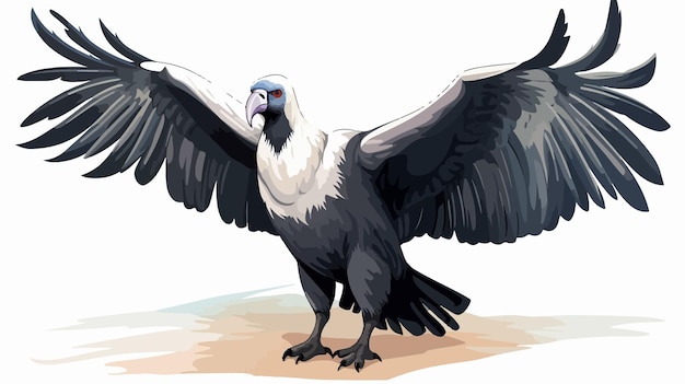 Majestic Andean Condor Cartoon Illustration in Vector Format