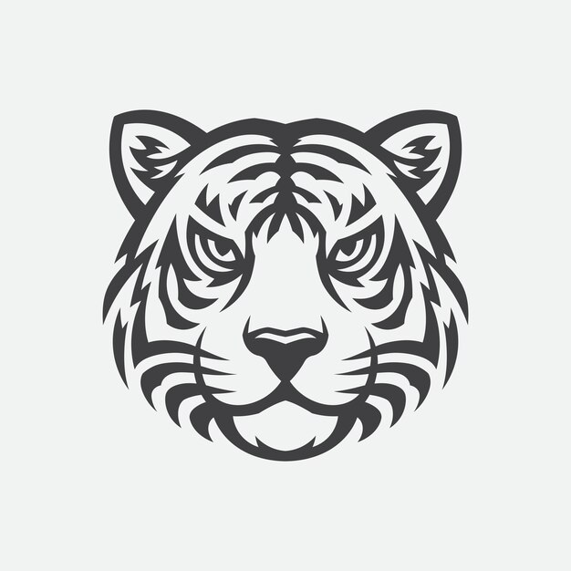 Vector majestic black and white tiger head logo