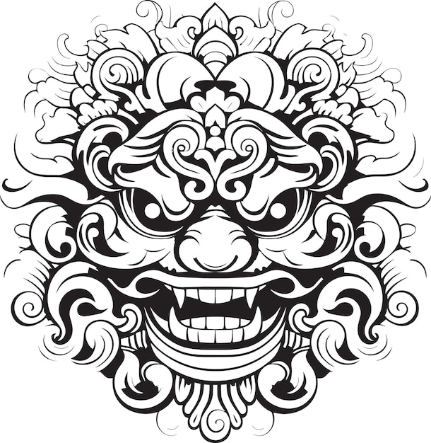 Majestic Borong Artistry Iconic Emblem for Balinese Culture Ethnic Borong Essence Vector Logo Desig