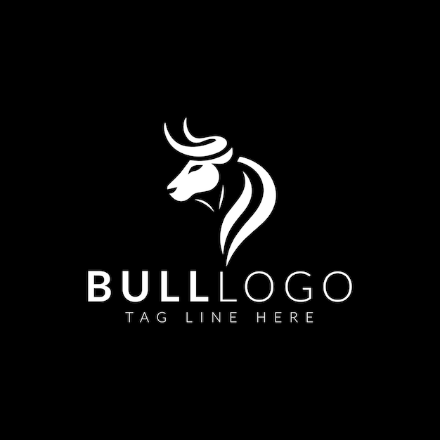 A Majestic Bull Logo Commands Attention on a Black Canvas