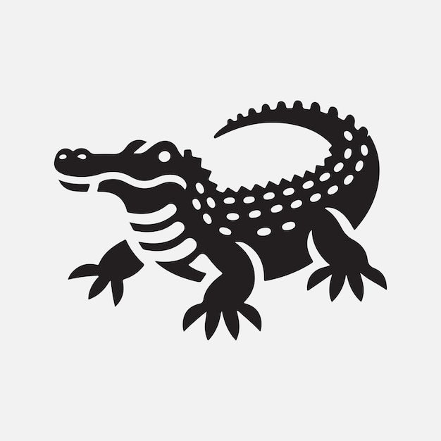 Majestic Crocodile Silhouette Icon A Symbol of Strength and Elegance