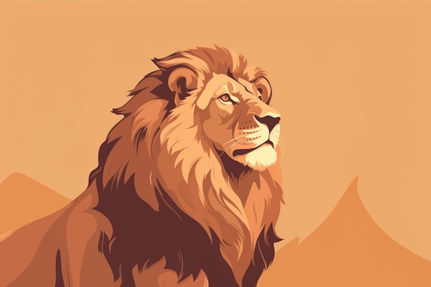 Majestic lion digital illustration