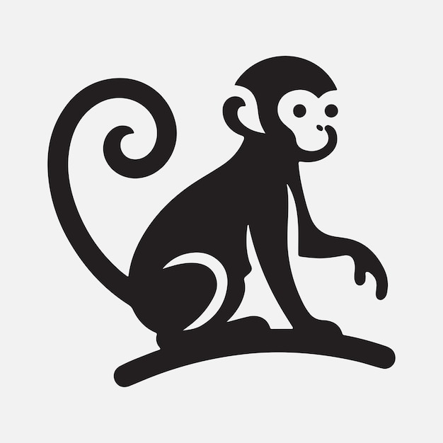 Vector majestic monkey silhouette logo symbolizing strength and agility