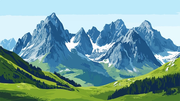 Vector majestic nordkette rocky mountains landscape