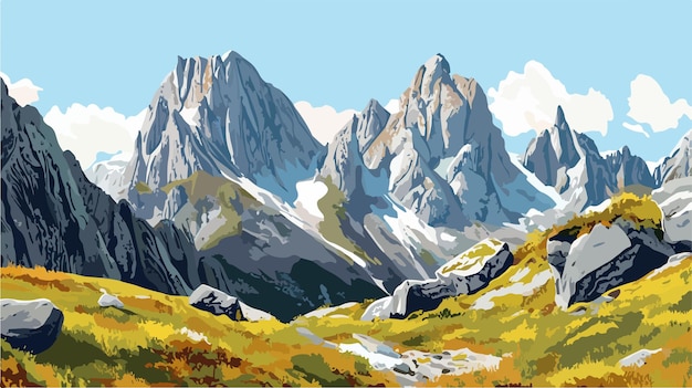 Vector majestic nordkette rocky mountains landscape