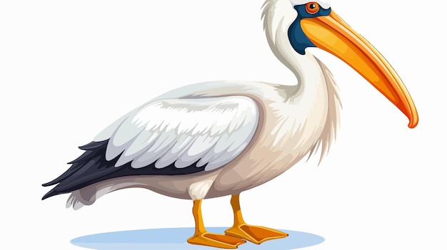 Majestic Pelican Character on White Background Illustration