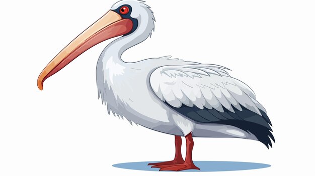 Majestic Pelican Character on White Background Illustration