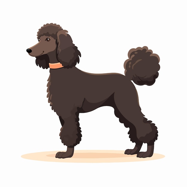 Vector majestic standard poodle adorable gund dog from hunting breed