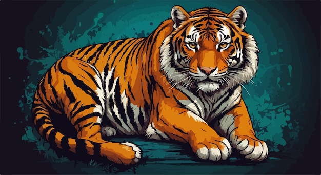 Majestic Tiger Art Bold Wildlife Illustration