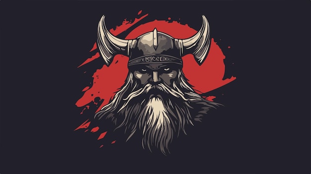 Vector majestic viking logo vector illustration