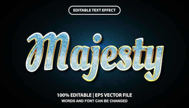 Majesty editable text effect template, gradient luxury font style