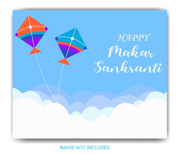 Vector makar sankranti festival with two kite