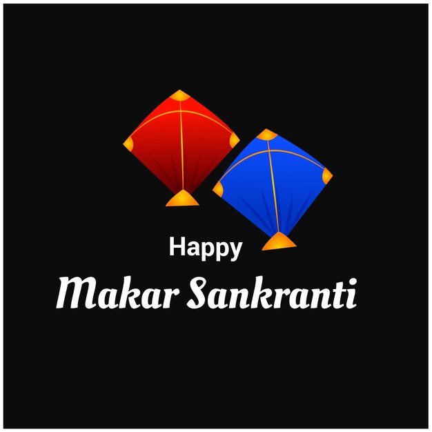 Makar Sankranti Uttarayana Maghi Indian Festival Celebration Vector Design Colorful Kites