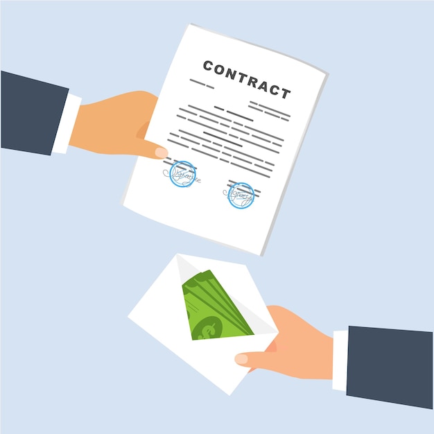 Make a deal. transfer of money in an envelope per contract.