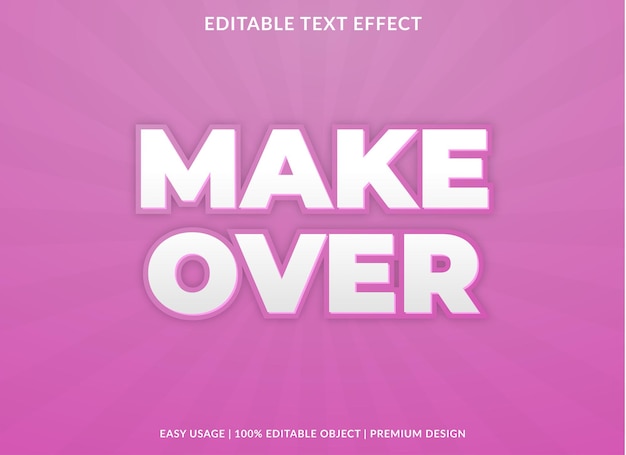 make over editable text effect template premium vector