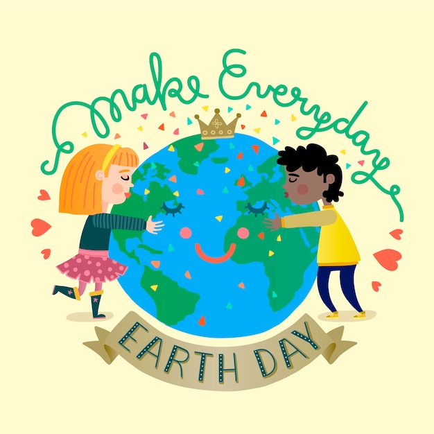 Make every day Earth day poster Vector illustration