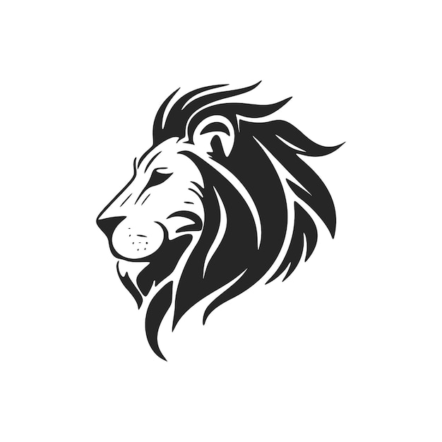 Make an impact with this black and white stylish lion head logo