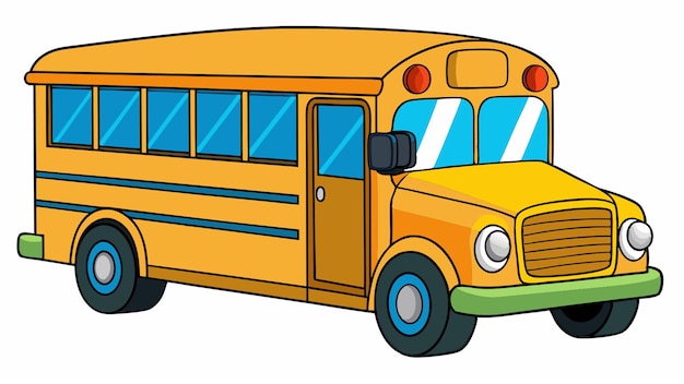 make a school bus vector illustration cartoon