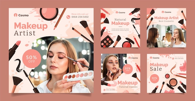 Make up artist instagram post set