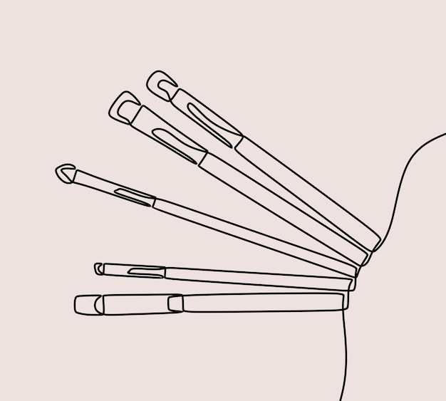 Make up brush cosmetic oneline continuous single line art