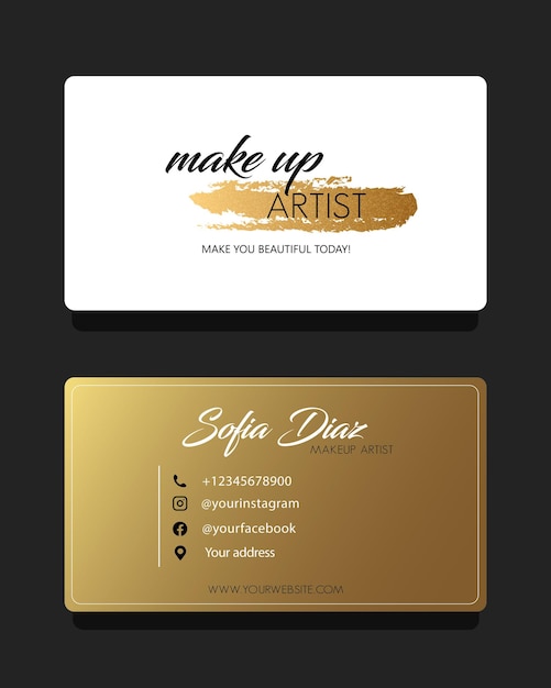 Makeup artist business card template